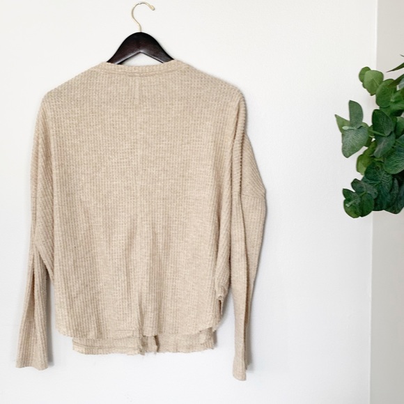 Urban Outfitters Out From Under waffle knit button up sweater top - Picture 4 of 6
